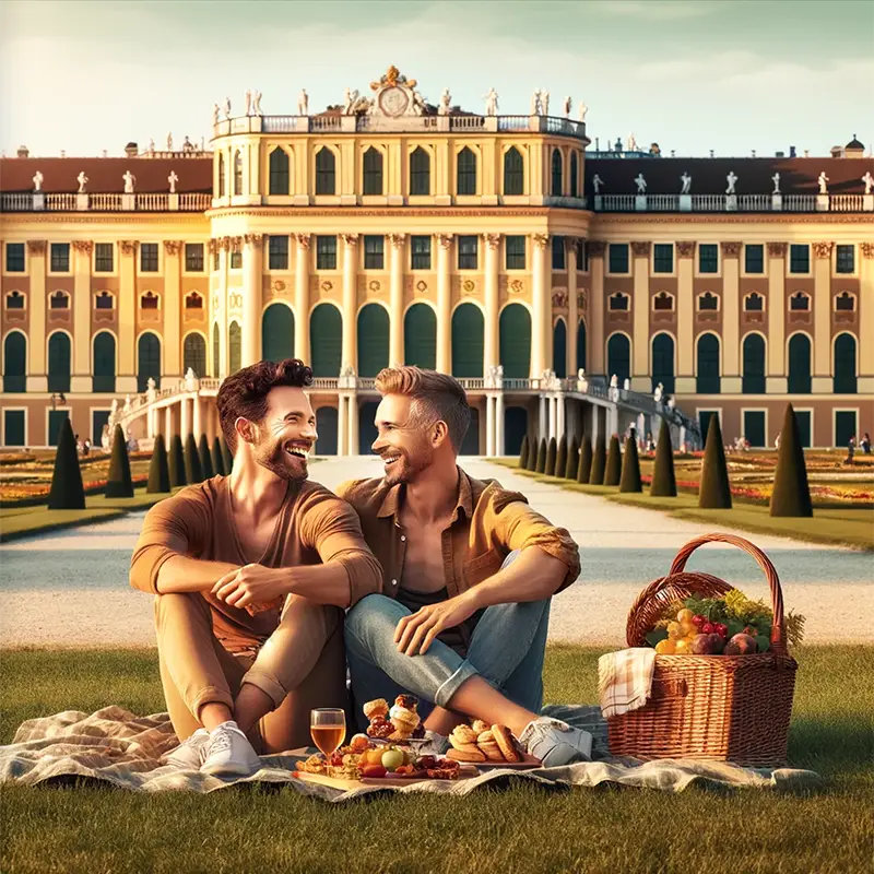 Gays in front of Schönbrunn Palace